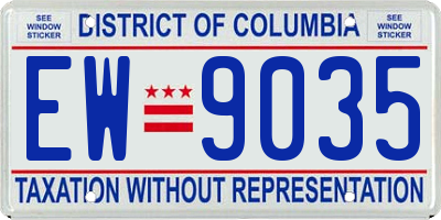 DC license plate EW9035