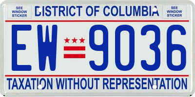 DC license plate EW9036