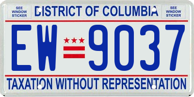DC license plate EW9037