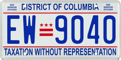 DC license plate EW9040