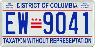 DC license plate EW9041