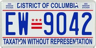 DC license plate EW9042