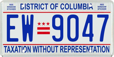 DC license plate EW9047