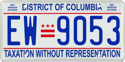 DC license plate EW9053