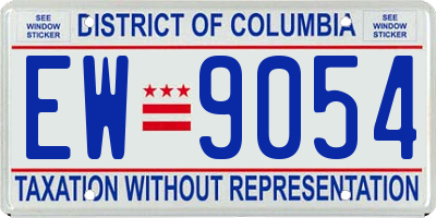 DC license plate EW9054