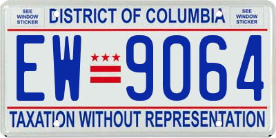 DC license plate EW9064