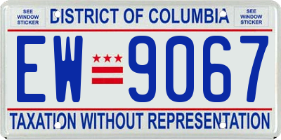DC license plate EW9067