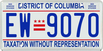 DC license plate EW9070