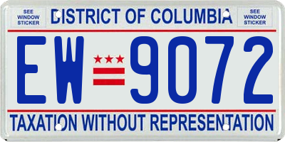 DC license plate EW9072