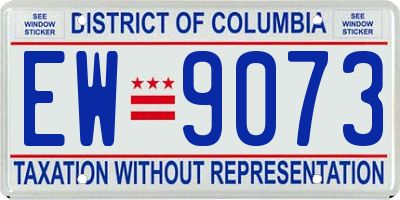DC license plate EW9073