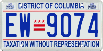 DC license plate EW9074