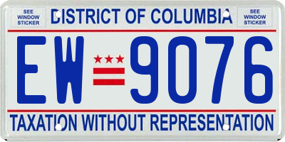 DC license plate EW9076