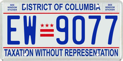 DC license plate EW9077