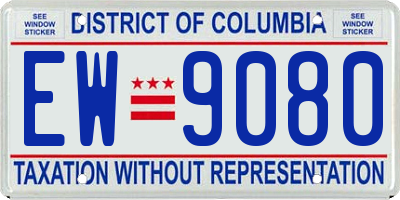 DC license plate EW9080
