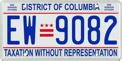 DC license plate EW9082
