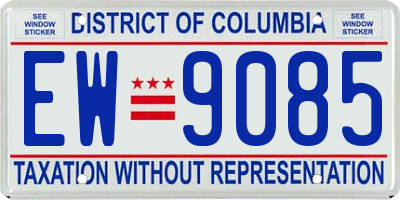 DC license plate EW9085