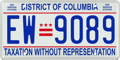 DC license plate EW9089