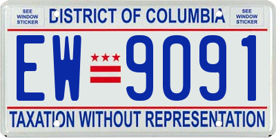 DC license plate EW9091