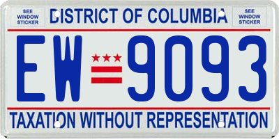 DC license plate EW9093