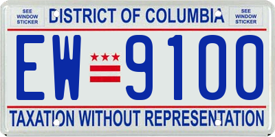 DC license plate EW9100