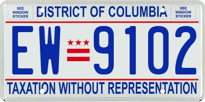 DC license plate EW9102
