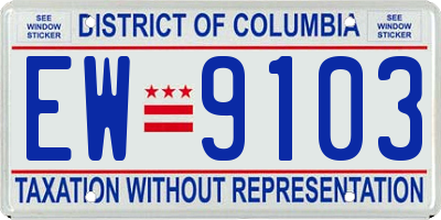 DC license plate EW9103