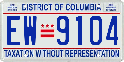 DC license plate EW9104