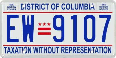DC license plate EW9107