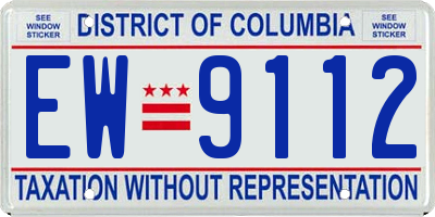DC license plate EW9112
