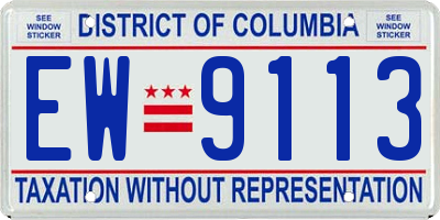 DC license plate EW9113