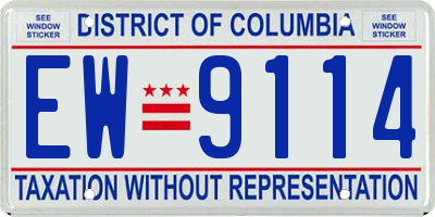 DC license plate EW9114