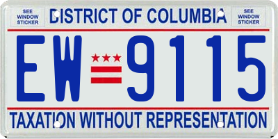 DC license plate EW9115