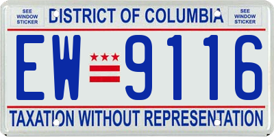 DC license plate EW9116