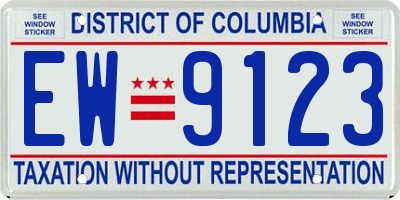DC license plate EW9123