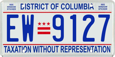 DC license plate EW9127