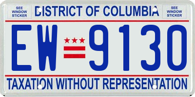 DC license plate EW9130