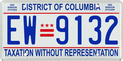 DC license plate EW9132
