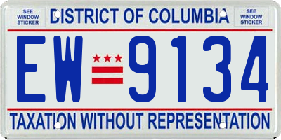 DC license plate EW9134