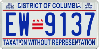 DC license plate EW9137