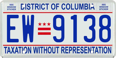 DC license plate EW9138