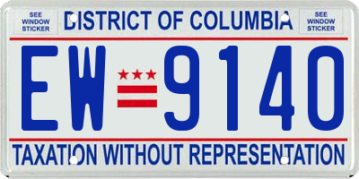 DC license plate EW9140