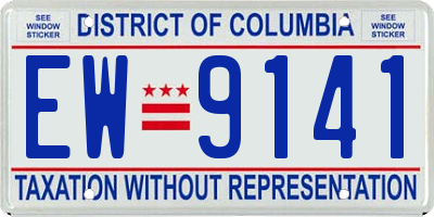 DC license plate EW9141