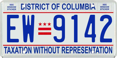 DC license plate EW9142