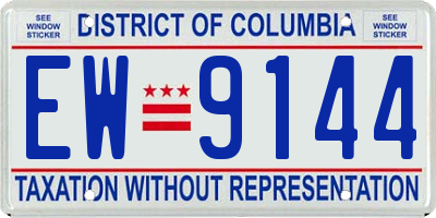 DC license plate EW9144