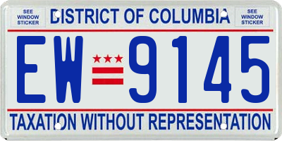 DC license plate EW9145
