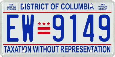 DC license plate EW9149