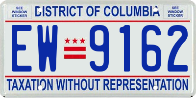 DC license plate EW9162