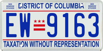 DC license plate EW9163