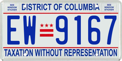 DC license plate EW9167