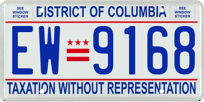 DC license plate EW9168